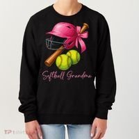 Softball Grandma Coquette Bow Funny Bow Softball Grandma Women's Sweatshirt thumb 0