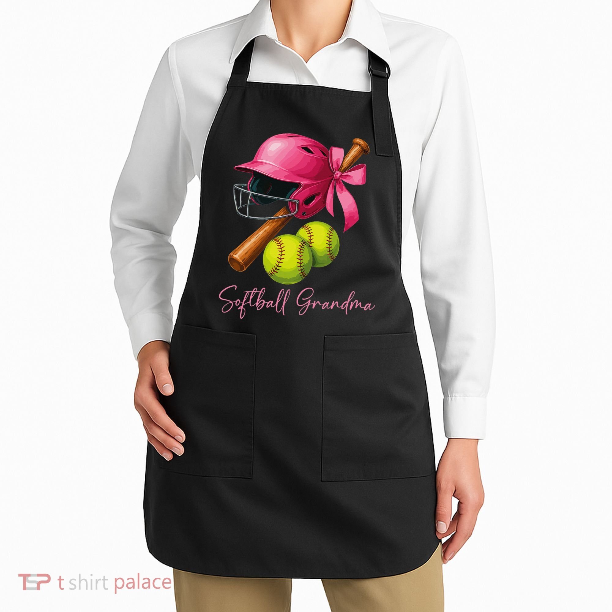 Softball Grandma Coquette Bow Funny Bow Softball Grandma Apron