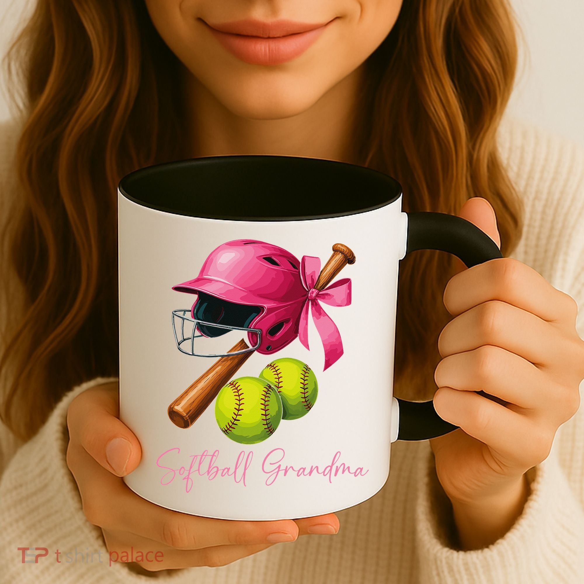 Softball Grandma Coquette Bow Funny Bow Softball Grandma Coffee Mug