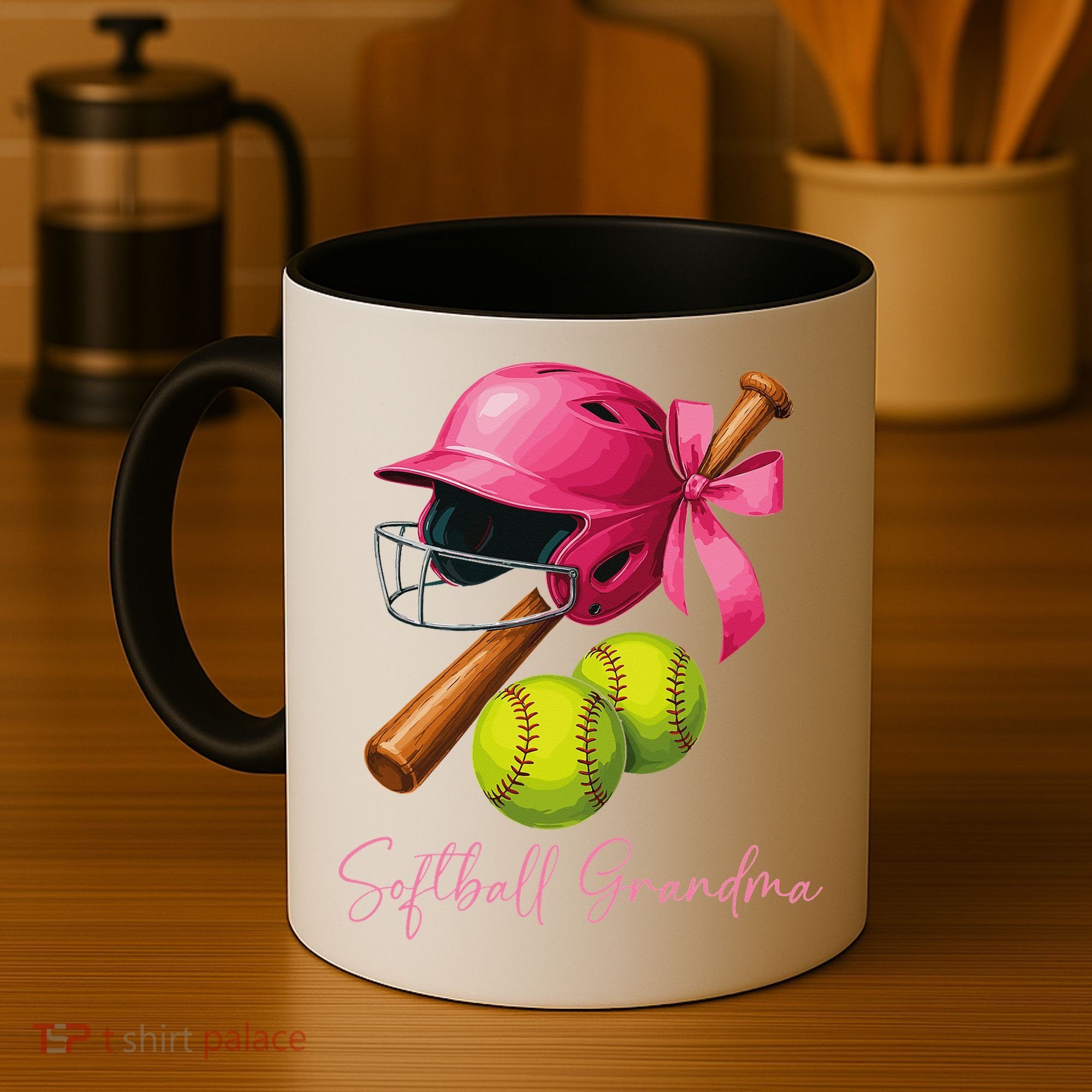 Softball Grandma Coquette Bow Funny Bow Softball Grandma Coffee Mug