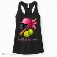 Softball Grandma Coquette Bow Funny Bow Softball Grandma Women's Tank Top thumb 0
