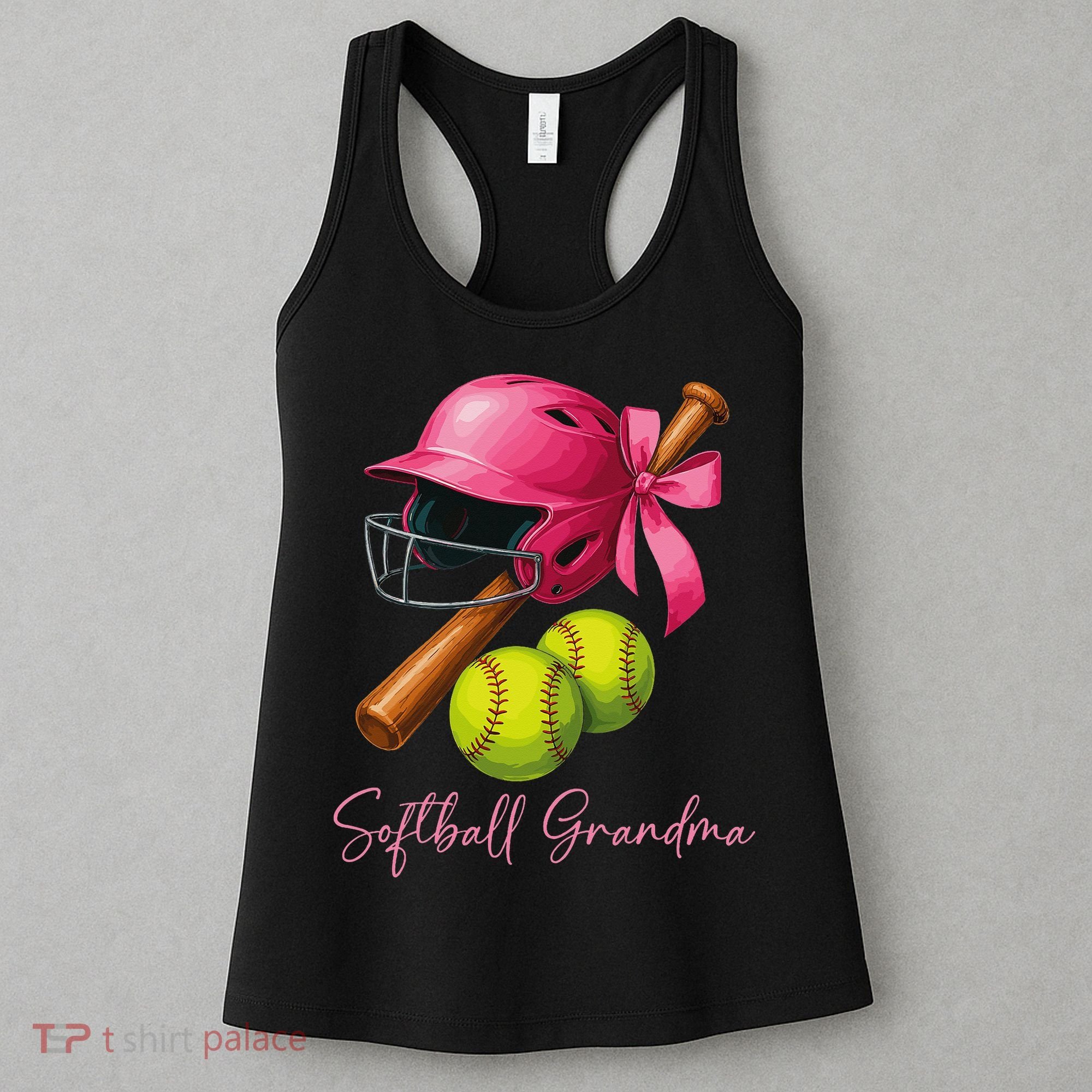 Softball Grandma Coquette Bow Funny Bow Softball Grandma Women's Tank Top