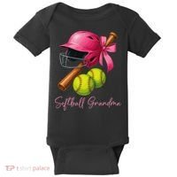 Softball Grandma Coquette Bow Funny Bow Softball Grandma Baby Bodysuit thumb 0