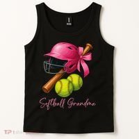 Softball Grandma Coquette Bow Funny Bow Softball Grandma Tank Top thumb 2
