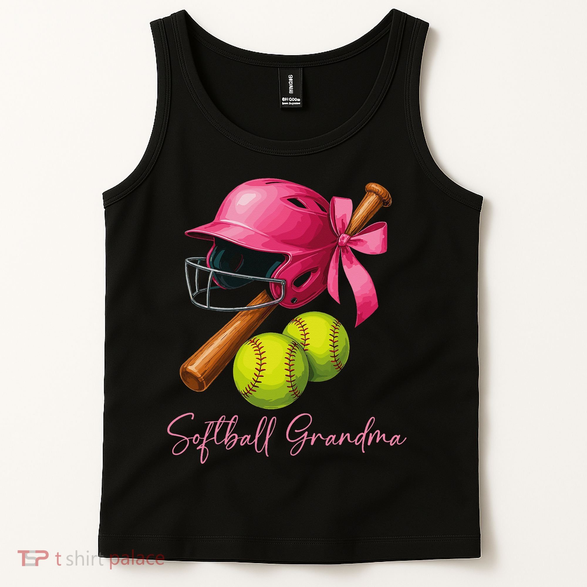 Softball Grandma Coquette Bow Funny Bow Softball Grandma Tank Top