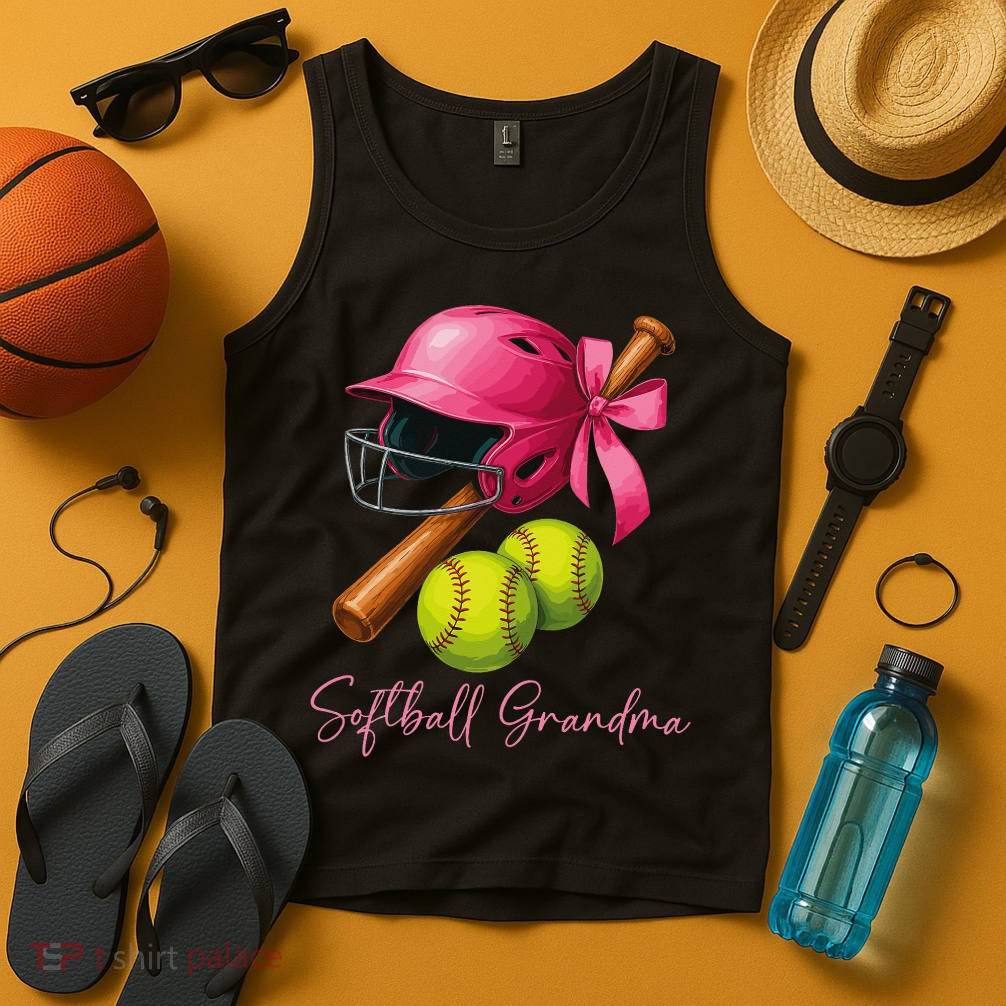 Softball Grandma Coquette Bow Funny Bow Softball Grandma Tank Top