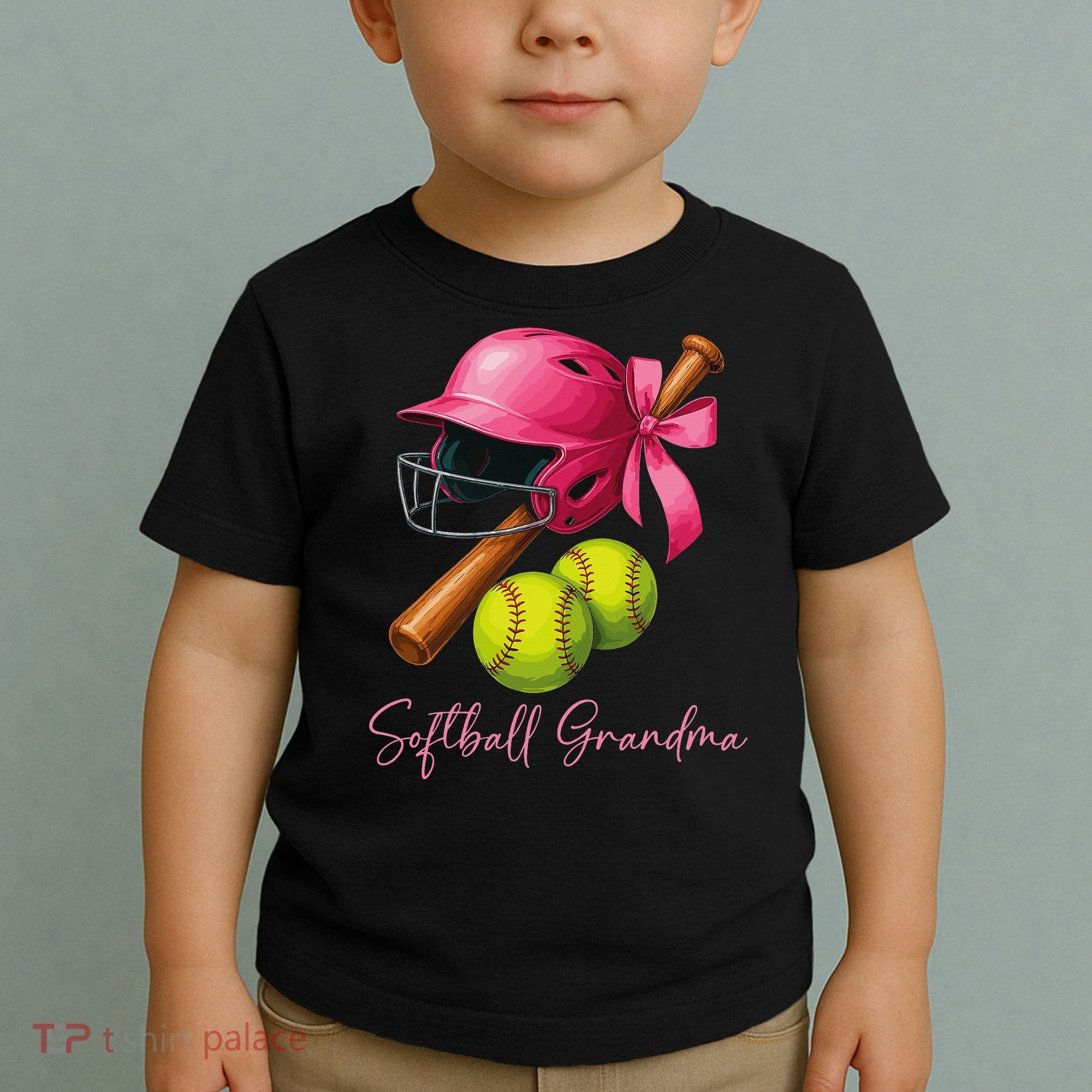 Softball Grandma Coquette Bow Funny Bow Softball Grandma Toddler T-Shirt