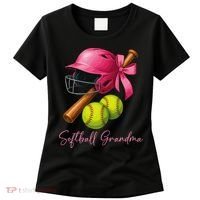 Softball Grandma Coquette Bow Funny Bow Softball Grandma Women's T-Shirt thumb 0