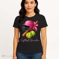 Softball Grandma Coquette Bow Funny Bow Softball Grandma Women's T-Shirt thumb 4