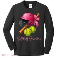 Softball Grandma Coquette Bow Funny Bow Softball Grandma Kids Long Sleeve Shirt thumb 0