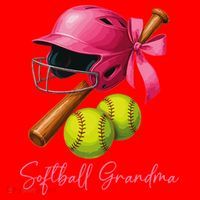 Softball Grandma Coquette Bow Funny Bow Softball Grandma Santa Hat thumb 1