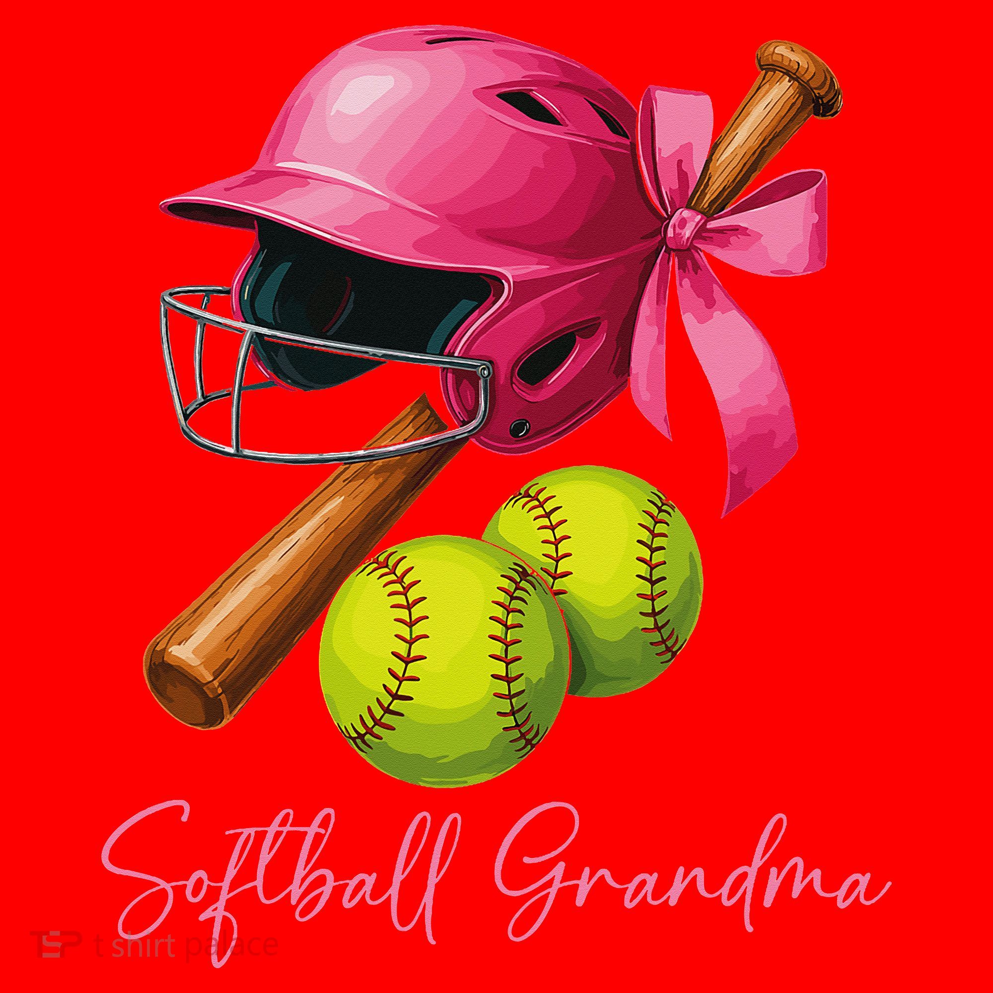 Softball Grandma Coquette Bow Funny Bow Softball Grandma Santa Hat