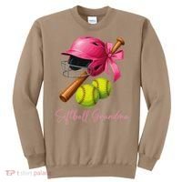 Softball Grandma Coquette Bow Funny Bow Softball Grandma Sweatshirt thumb 0