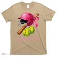 Softball Grandma Coquette Bow Funny Bow Softball Grandma T-Shirt thumb 0