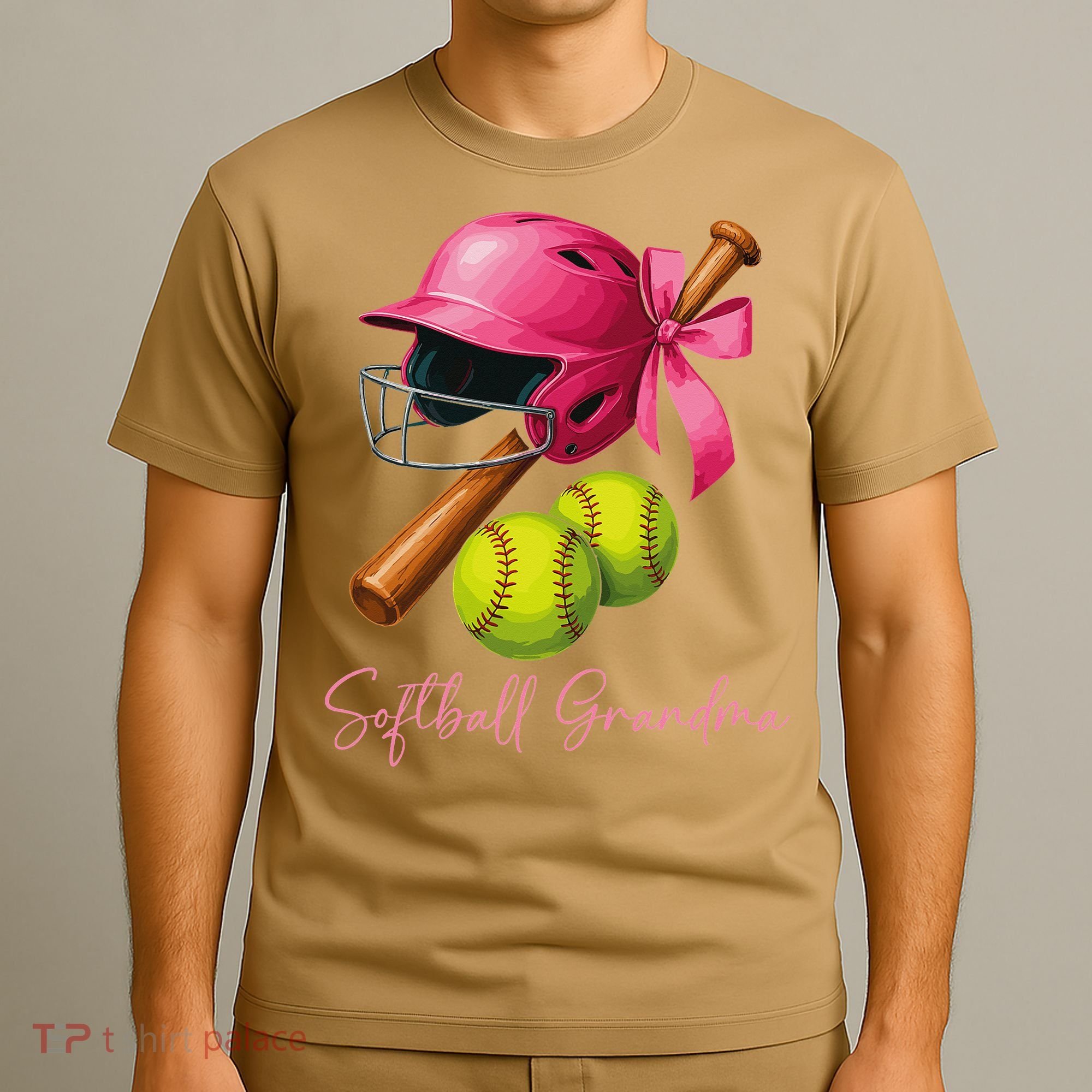 Softball Grandma Coquette Bow Funny Bow Softball Grandma T-Shirt