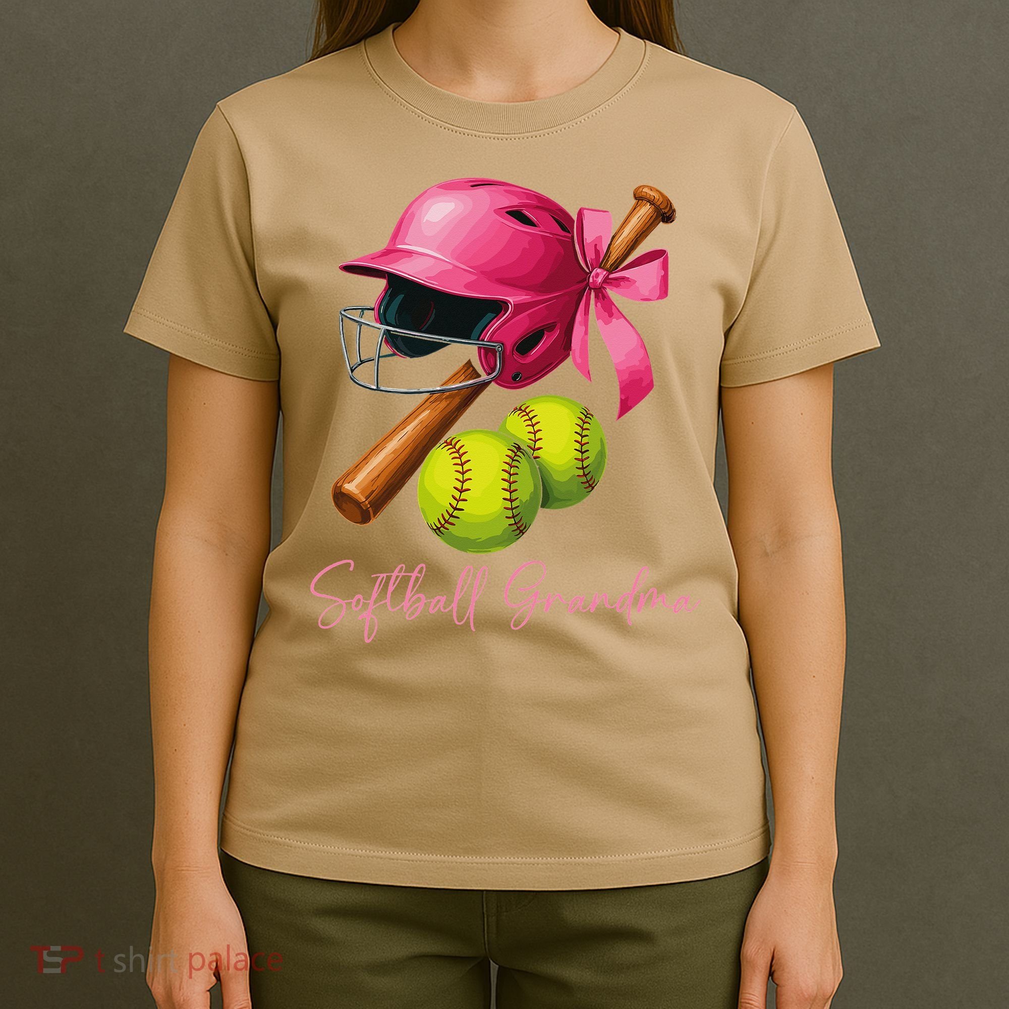 Softball Grandma Coquette Bow Funny Bow Softball Grandma T-Shirt