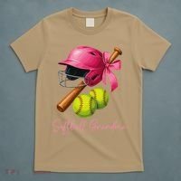 Softball Grandma Coquette Bow Funny Bow Softball Grandma T-Shirt thumb 5