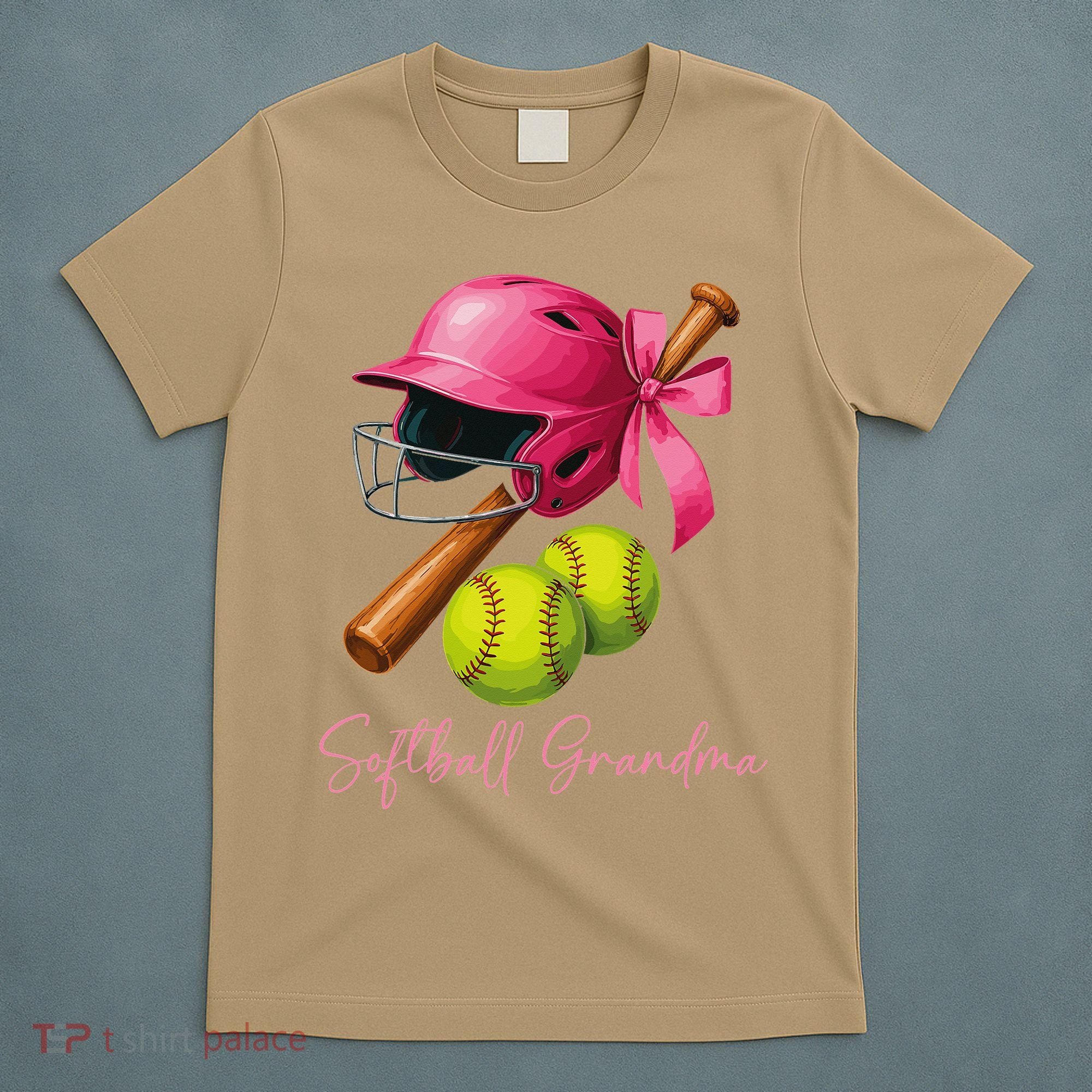 Softball Grandma Coquette Bow Funny Bow Softball Grandma T-Shirt