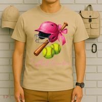 Softball Grandma Coquette Bow Funny Bow Softball Grandma T-Shirt thumb 6