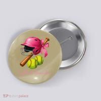 Softball Grandma Coquette Bow Funny Bow Softball Grandma Button thumb 0