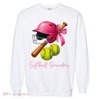 Softball Grandma Coquette Bow Funny Bow Softball Grandma Garment-Dyed Sweatshirt thumb 0