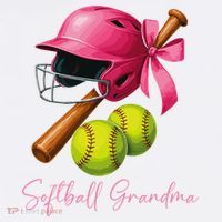 Softball Grandma Coquette Bow Funny Bow Softball Grandma Garment-Dyed Sweatshirt thumb 2