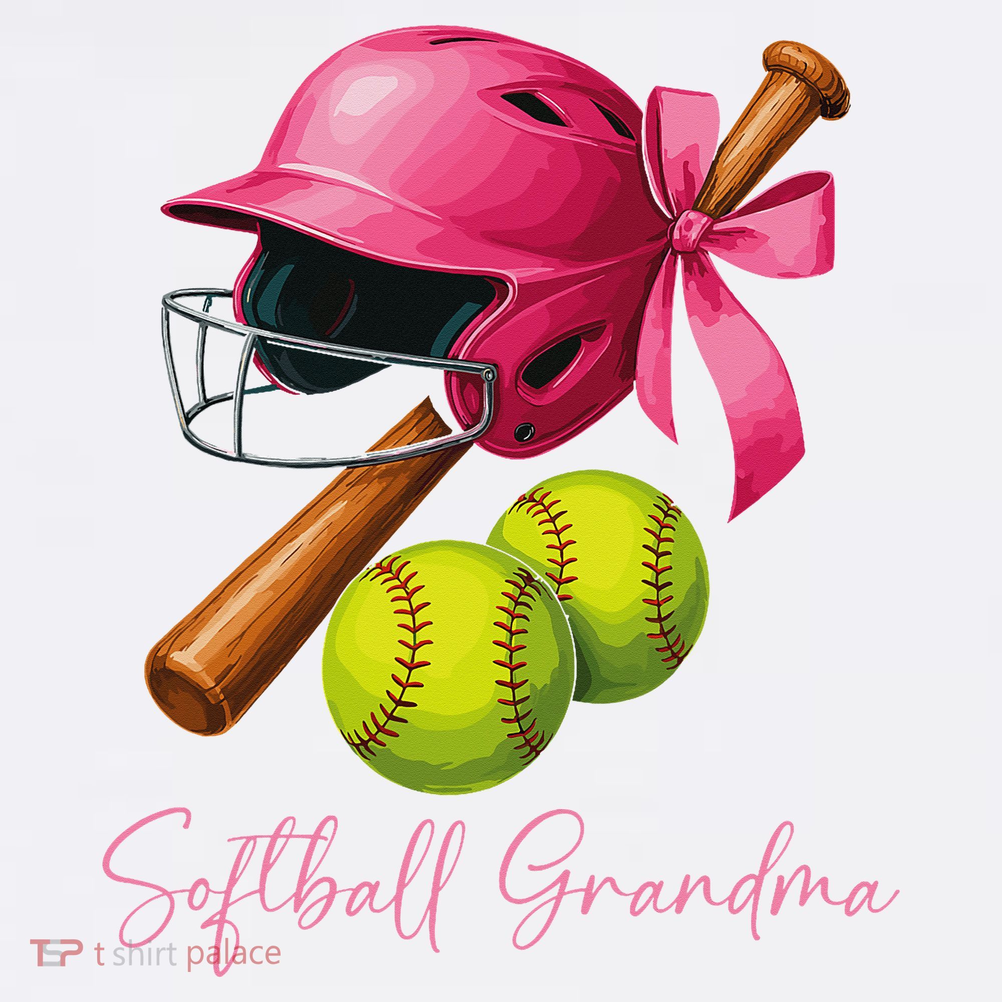 Softball Grandma Coquette Bow Funny Bow Softball Grandma Garment-Dyed Sweatshirt