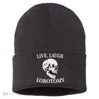 Soft Grunge Clothes Live Laugh Lobotomy Lobotomies Sustainable Knit Beanie thumb 0