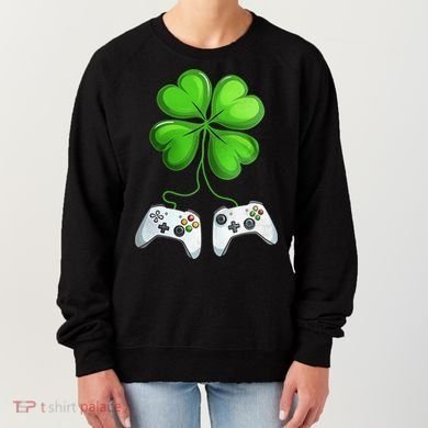 Shamrock Gaming Controllers St Patrick’S Day Fun Gift Women's Sweatshirt
