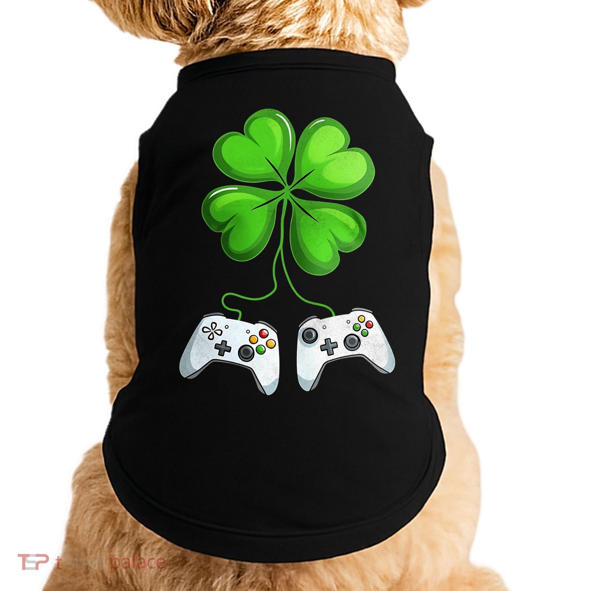 Shamrock Gaming Controllers St Patrick’S Day Fun Gift Doggie Tank
