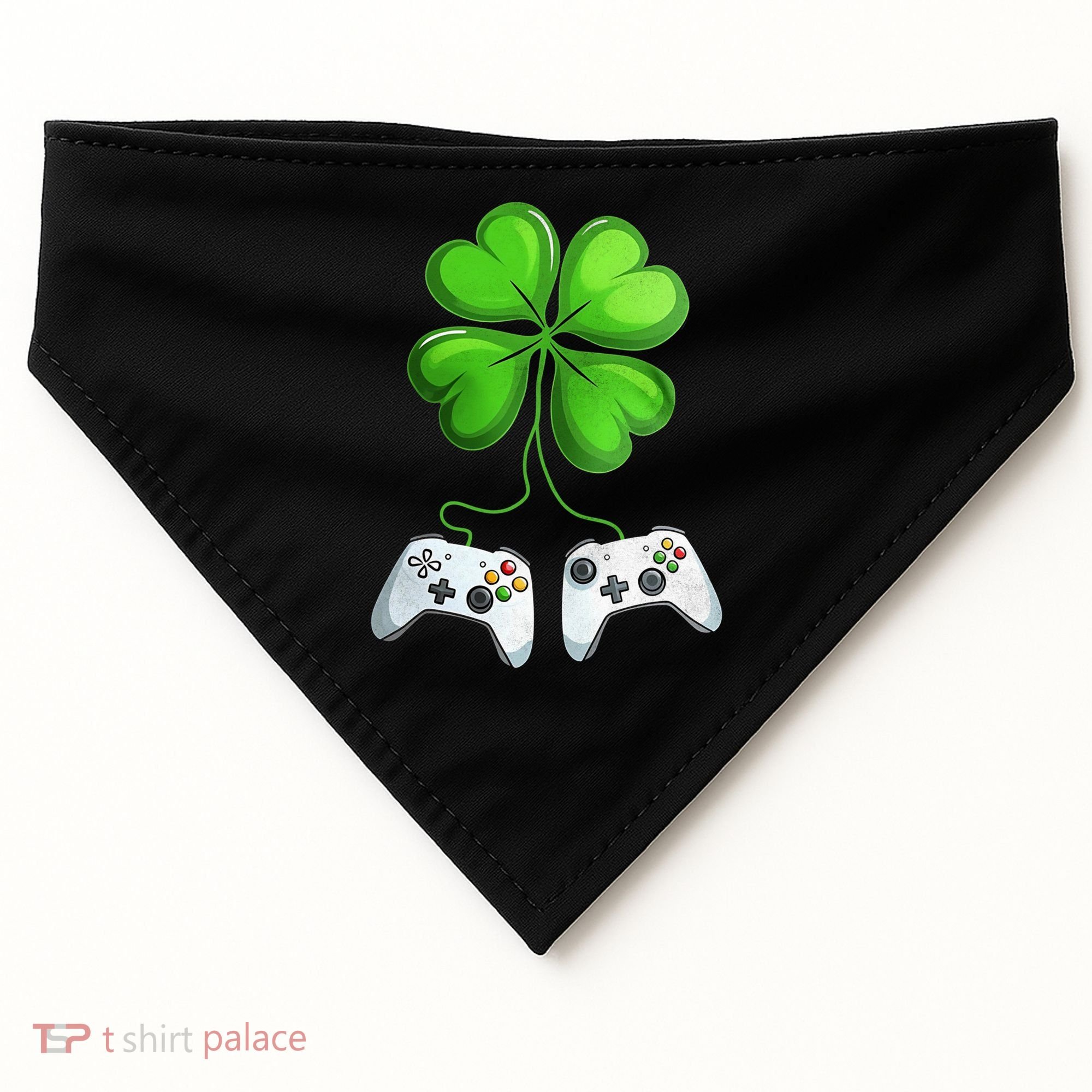 Shamrock Gaming Controllers St Patrick’S Day Fun Gift USA-Made Doggie Bandana