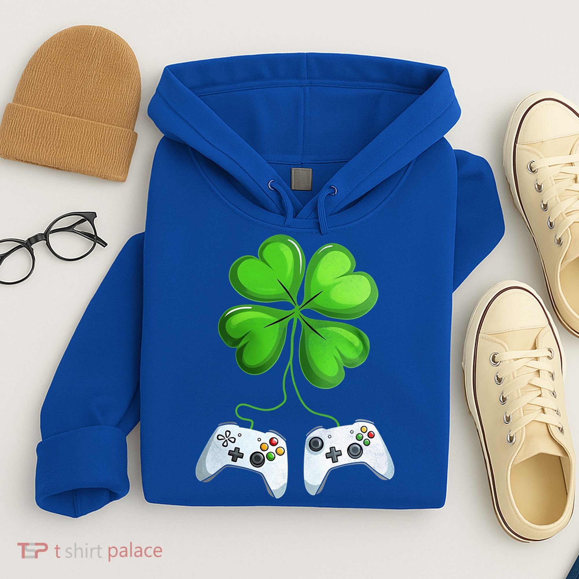 Shamrock Gaming Controllers St Patrick’S Day Fun Gift Hoodie