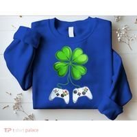 Shamrock Gaming Controllers St Patrick’S Day Fun Gift Sweatshirt thumb 2