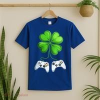 Shamrock Gaming Controllers St Patrick’S Day Fun Gift T-Shirt thumb 2