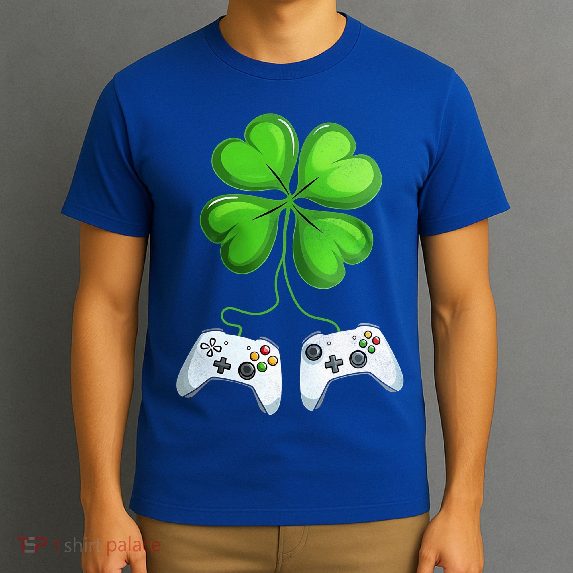 Shamrock Gaming Controllers St Patrick’S Day Fun Gift T-Shirt