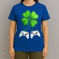 Shamrock Gaming Controllers St Patrick’S Day Fun Gift T-Shirt thumb 4