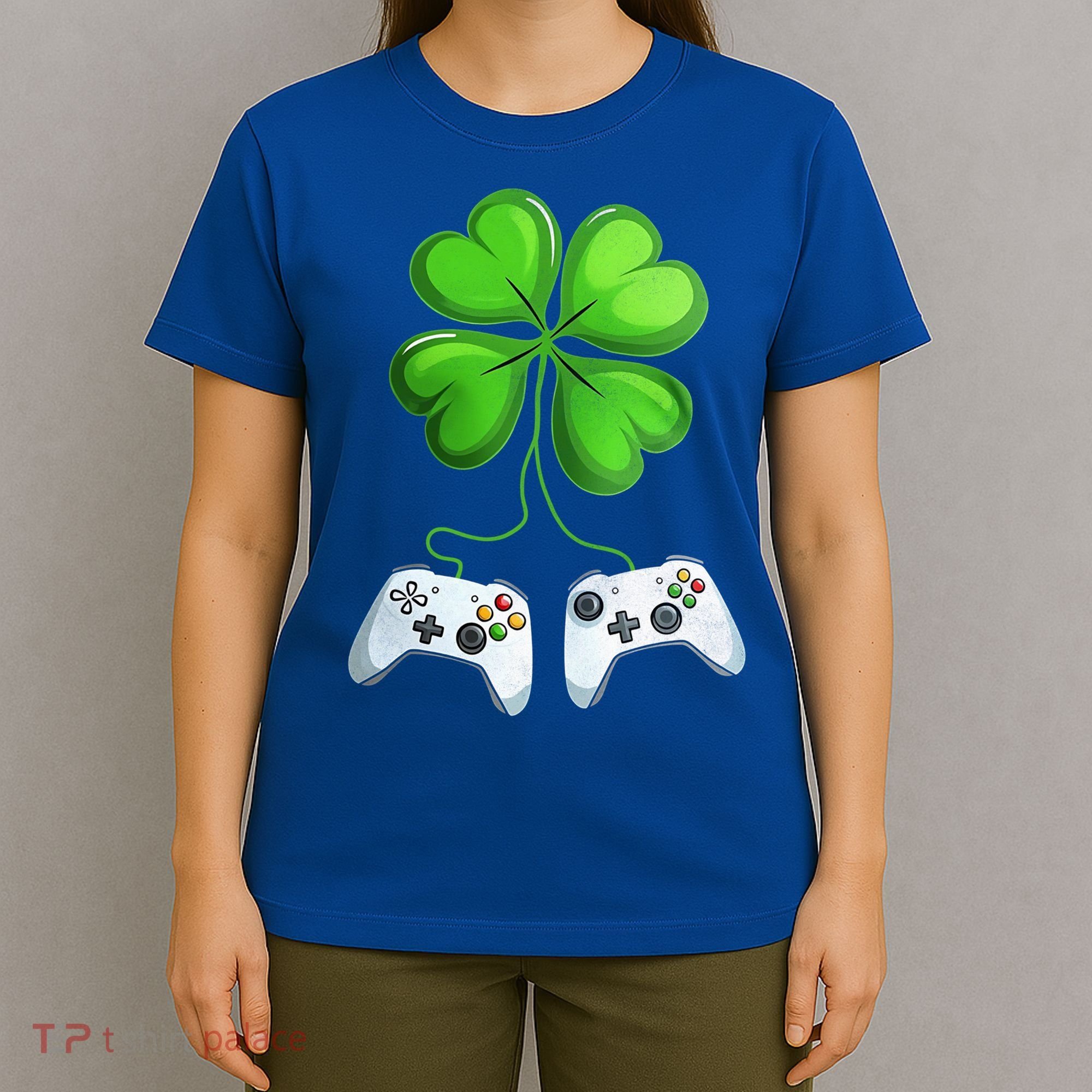 Shamrock Gaming Controllers St Patrick’S Day Fun Gift T-Shirt