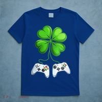 Shamrock Gaming Controllers St Patrick’S Day Fun Gift T-Shirt thumb 5