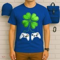Shamrock Gaming Controllers St Patrick’S Day Fun Gift T-Shirt thumb 6