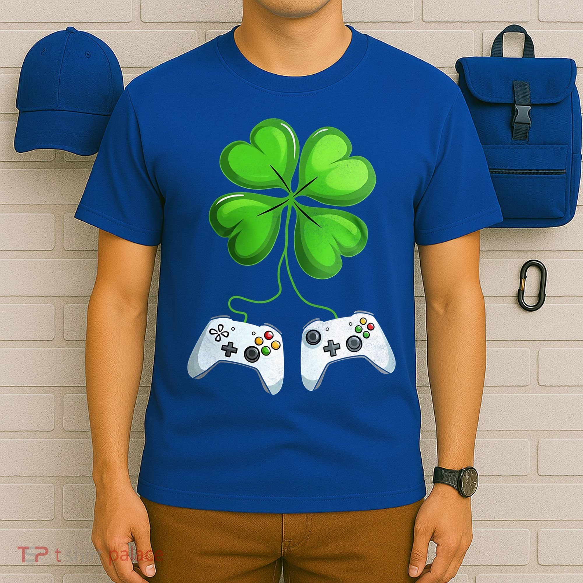 Shamrock Gaming Controllers St Patrick’S Day Fun Gift T-Shirt