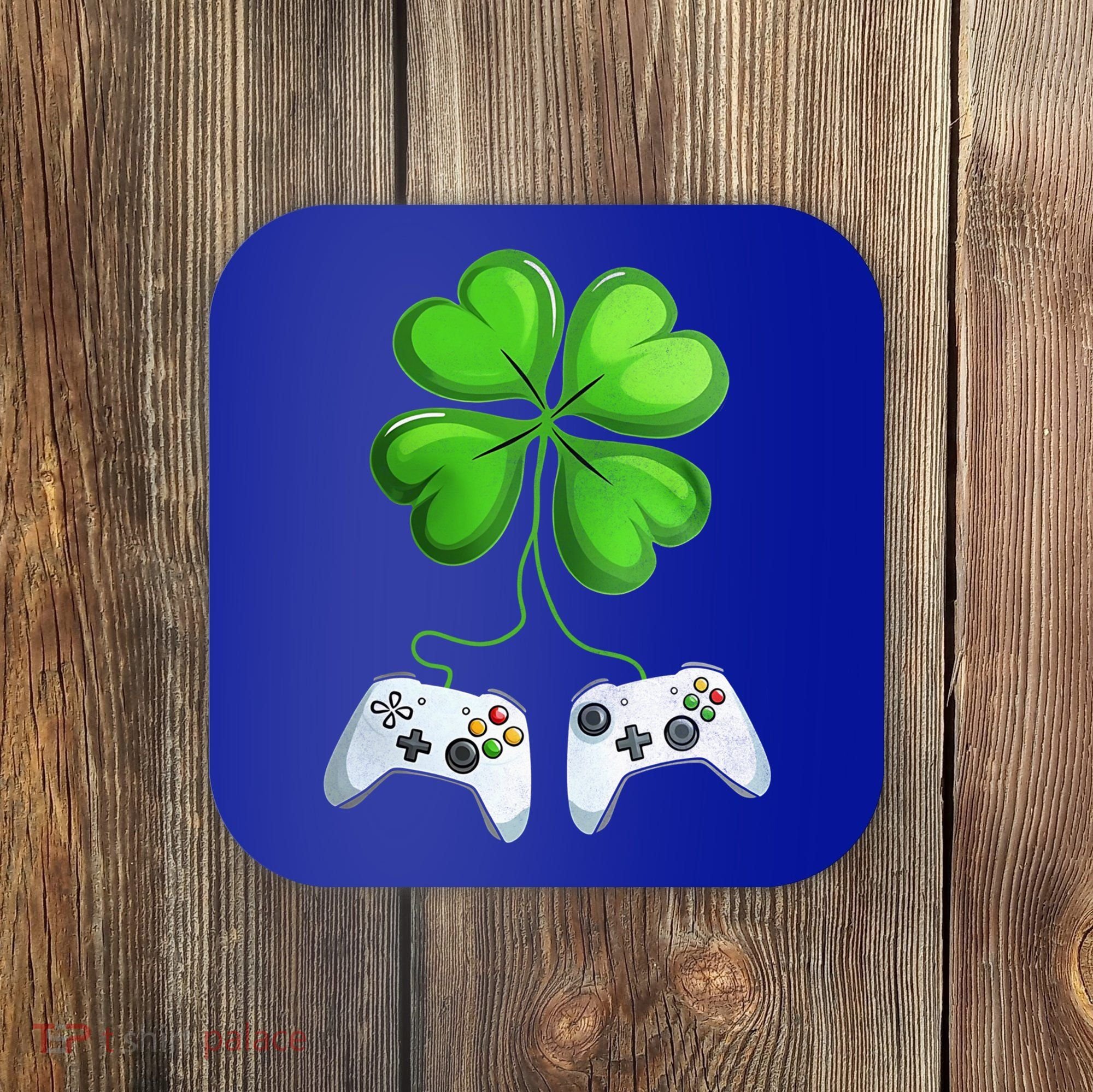 Shamrock Gaming Controllers St Patrick’S Day Fun Gift Coaster