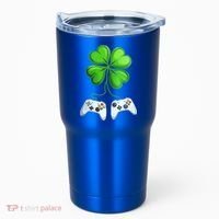Shamrock Gaming Controllers St Patrick’S Day Fun Gift Tumbler thumb 0