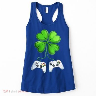 Shamrock Gaming Controllers St Patrick’S Day Fun Gift Women's Tank Top