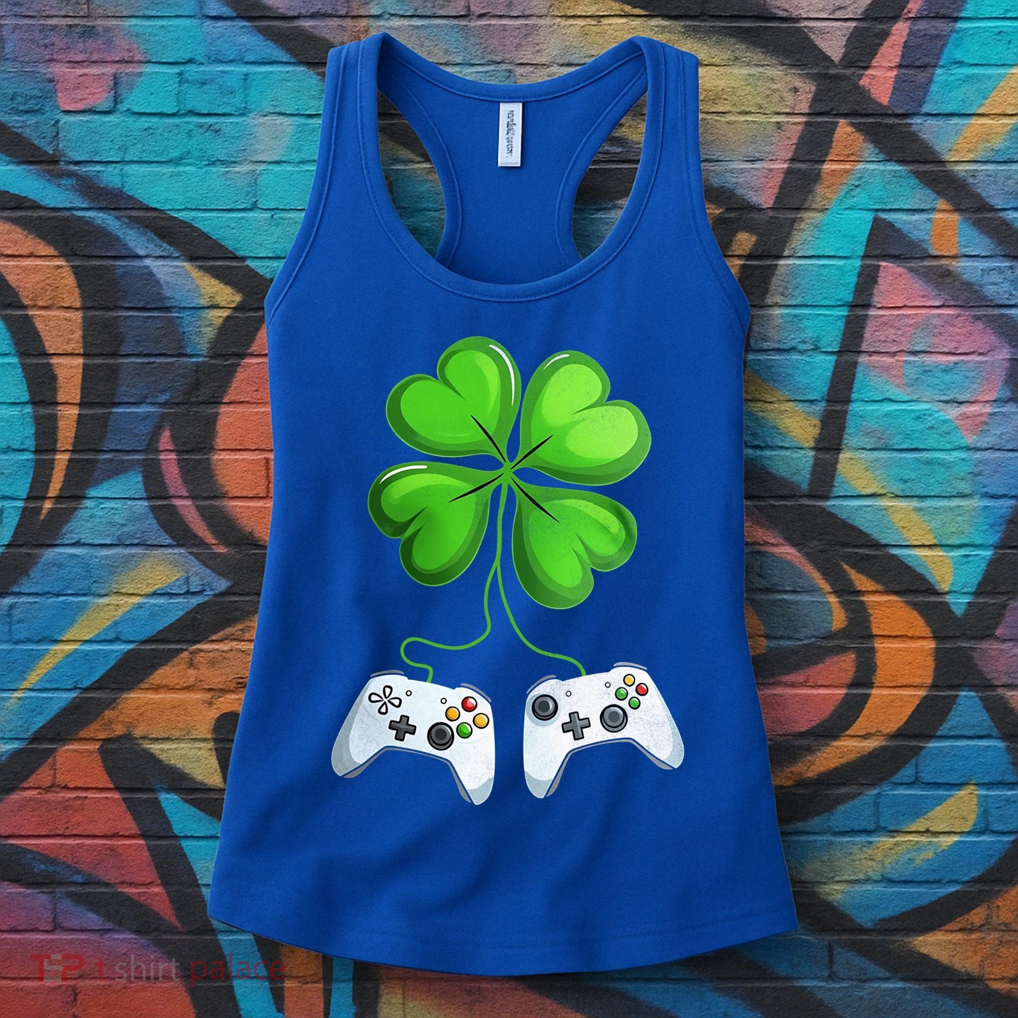 Shamrock Gaming Controllers St Patrick’S Day Fun Gift Women's Tank Top