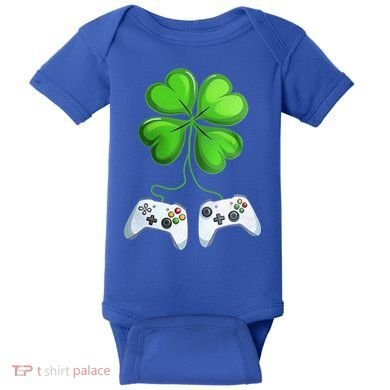 Shamrock Gaming Controllers St Patrick’S Day Fun Gift Baby Bodysuit