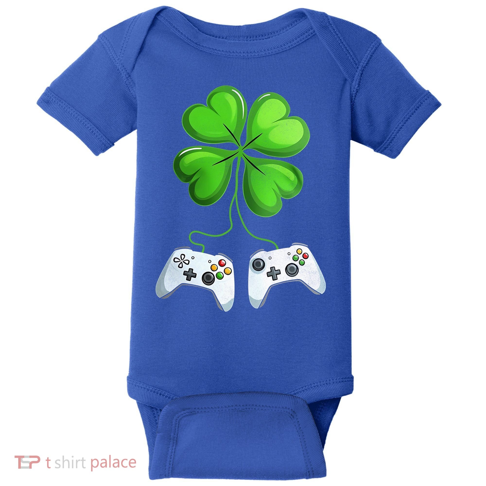 Shamrock Gaming Controllers St Patrick’S Day Fun Gift Baby Bodysuit