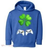 Shamrock Gaming Controllers St Patrick’S Day Fun Gift Toddler Hoodie thumb 0