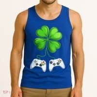 Shamrock Gaming Controllers St Patrick’S Day Fun Gift Tank Top thumb 3