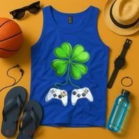 Shamrock Gaming Controllers St Patrick’S Day Fun Gift Tank Top thumb 4