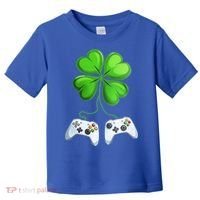 Shamrock Gaming Controllers St Patrick’S Day Fun Gift Toddler T-Shirt thumb 0